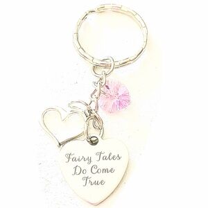*NEW* Fairy Tales Do Come True Silver Charm Keychain for a Real Life Princess